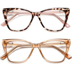 LKEYE oversized cat eye reading glasses front view with stylish frame