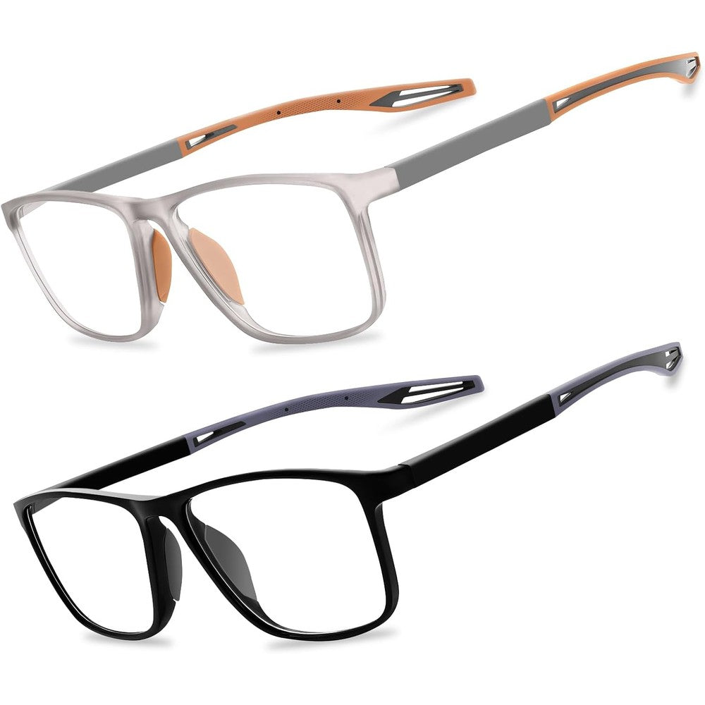 JixGien sports style blue light blocking reading glasses front view