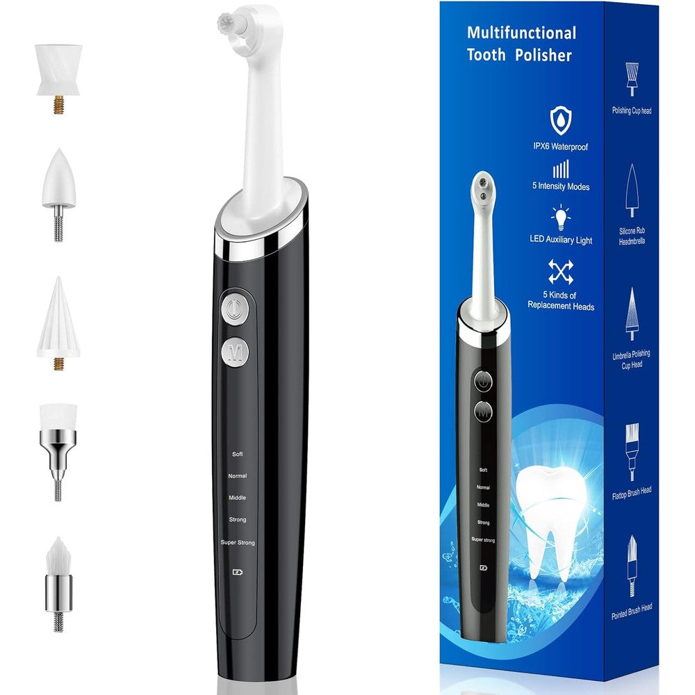 Pelzzle Rechargeable Teeth Polisher front view dental cleaning kit