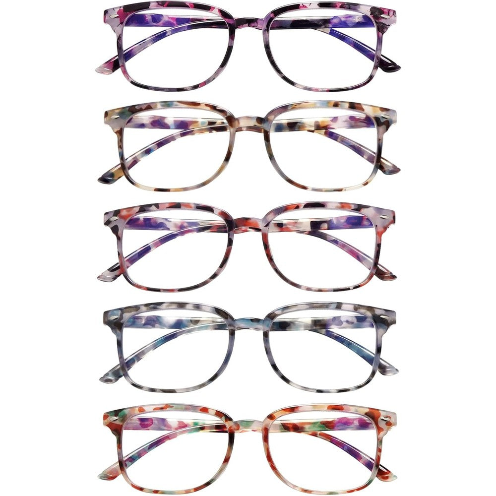Stastend 5 pack blue light blocking reading glasses front view