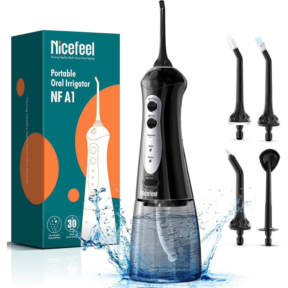 Nicefeel Cordless Water Dental Flosser front view with 300ml tank