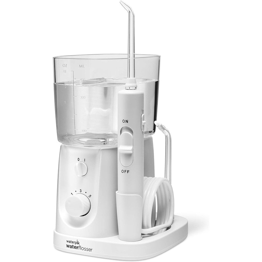 Waterpik Nano Plus Water Flosser WP-320 front view portable dental cleaner.