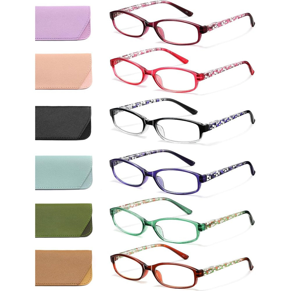 Oloenbn 6 pack blue light blocking reading glasses front view
