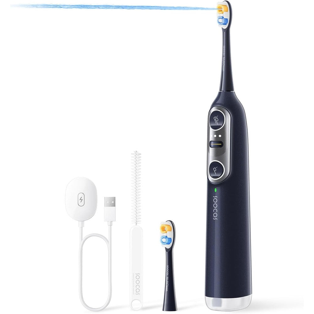 Soocas NEOS II Electric Toothbrush front view in Dark Violet for plaque removal.