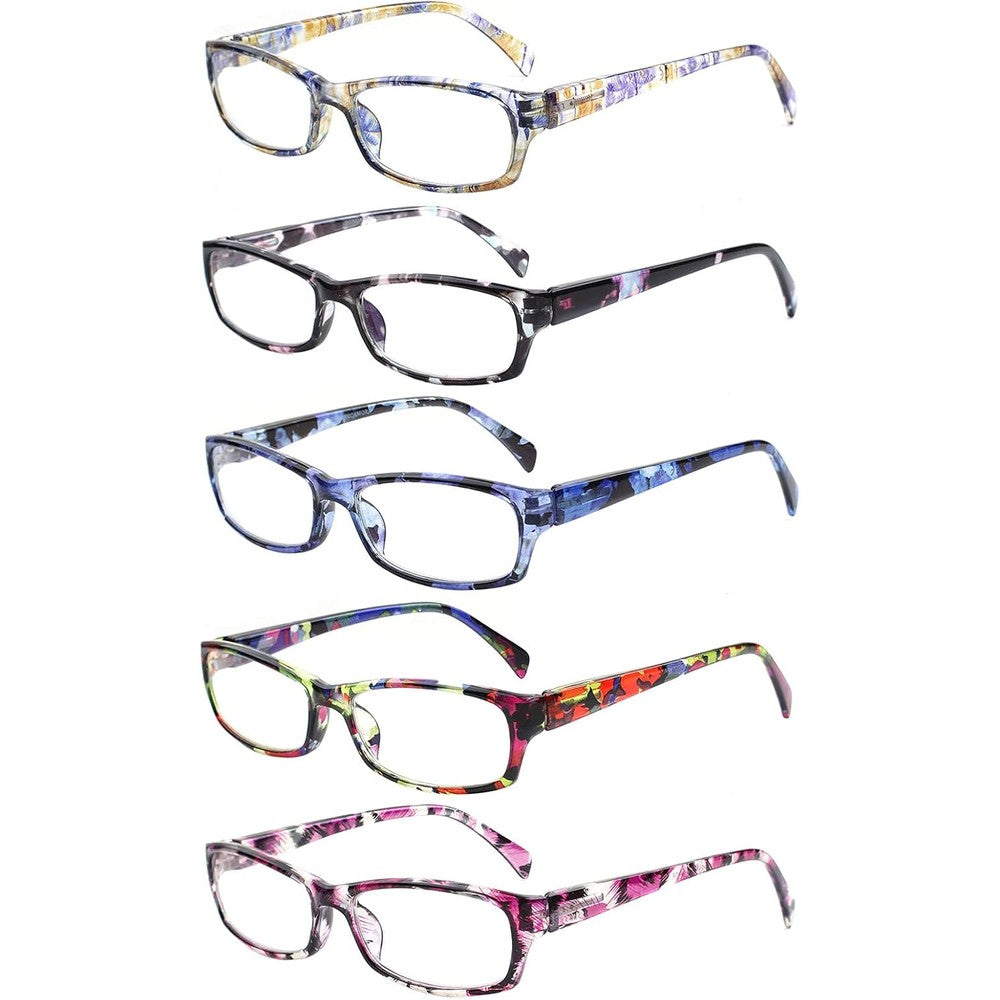 Videbla 5 pack blue light blocking reading glasses front view