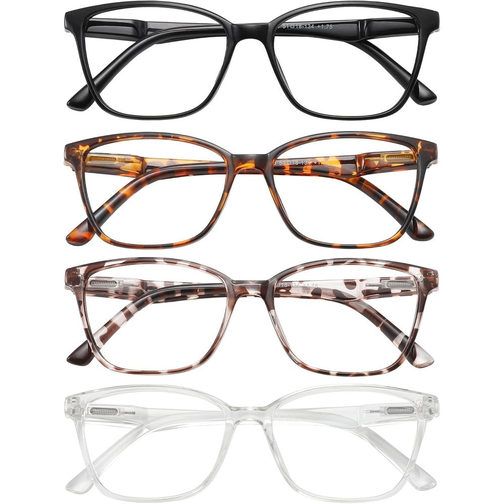 Przene Blue Light Blocking Reading Glasses For Women And Men With Spring Hinge 4 Pack Assorted Colors - Image 1