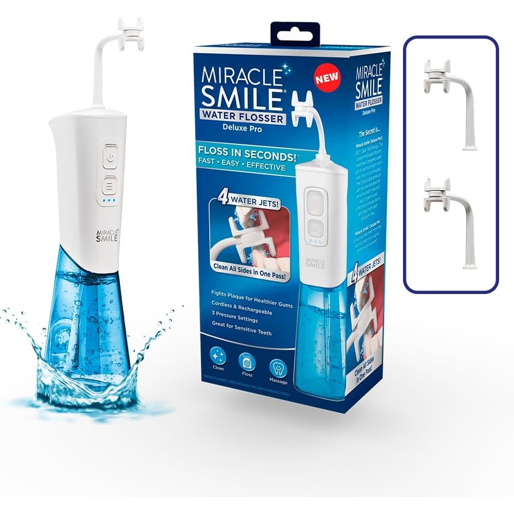 Ontel Miracle Smile Water Flosser front view cordless dental irrigator