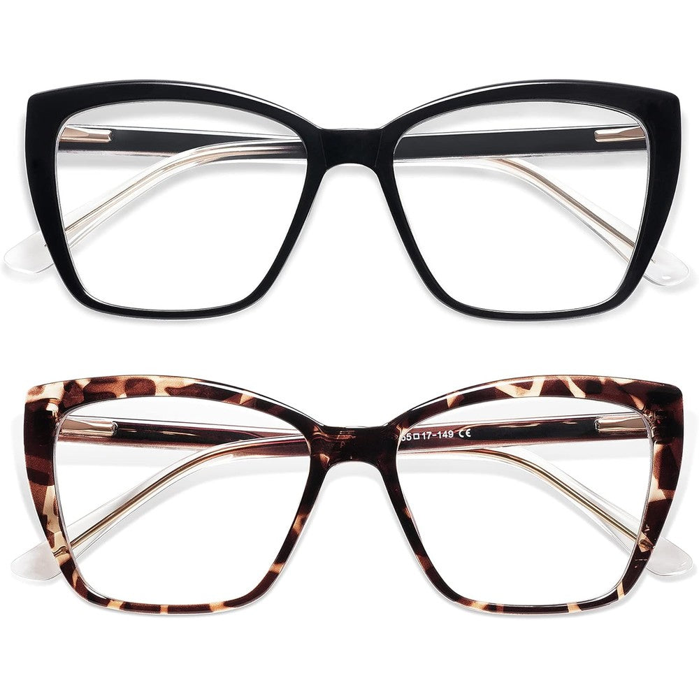 Amomoma Trendy TR90 oversized blue light reading glasses front view