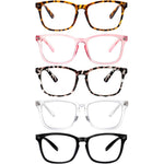 Videbla 5 pack blue light blocking reading glasses front view