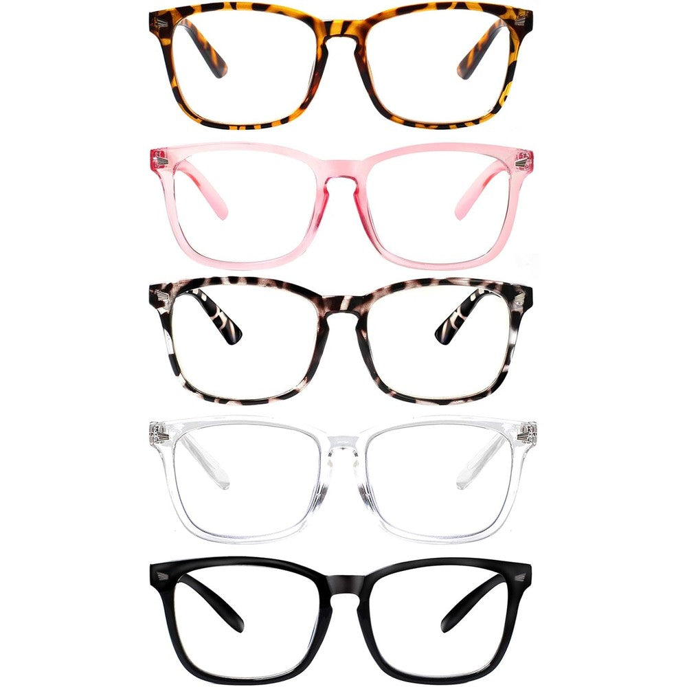 Videbla 5 pack blue light blocking reading glasses front view