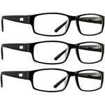 Truvision Readers 9504H black rectangular reading glasses front view