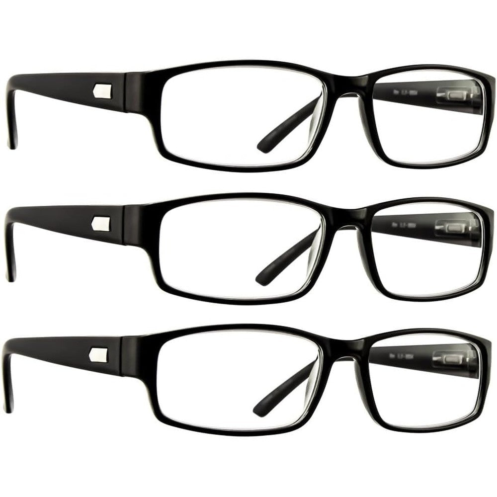 Truvision Readers 9504H black rectangular reading glasses front view