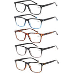 Joschoo 5 pack reading glasses with spring hinges front view