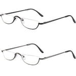 KoKoBin half reading glasses black and gunmetal front view