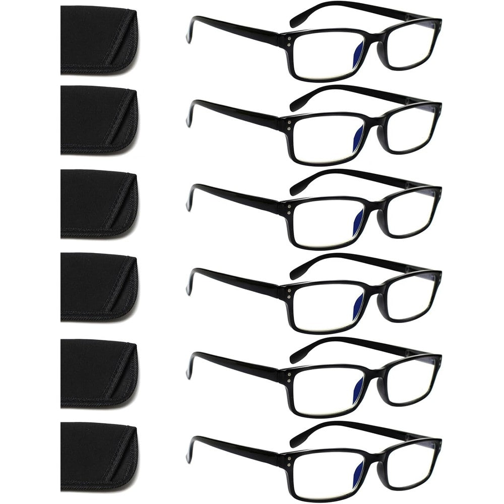 Kerecsen 6 Pack Reading Glasses Blue Light Blocking Readers With Spring Hinges For Men And Women Computer Eyeglasses - Image 1