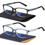 Easy Read sporty style blue light blocking reading glasses front view