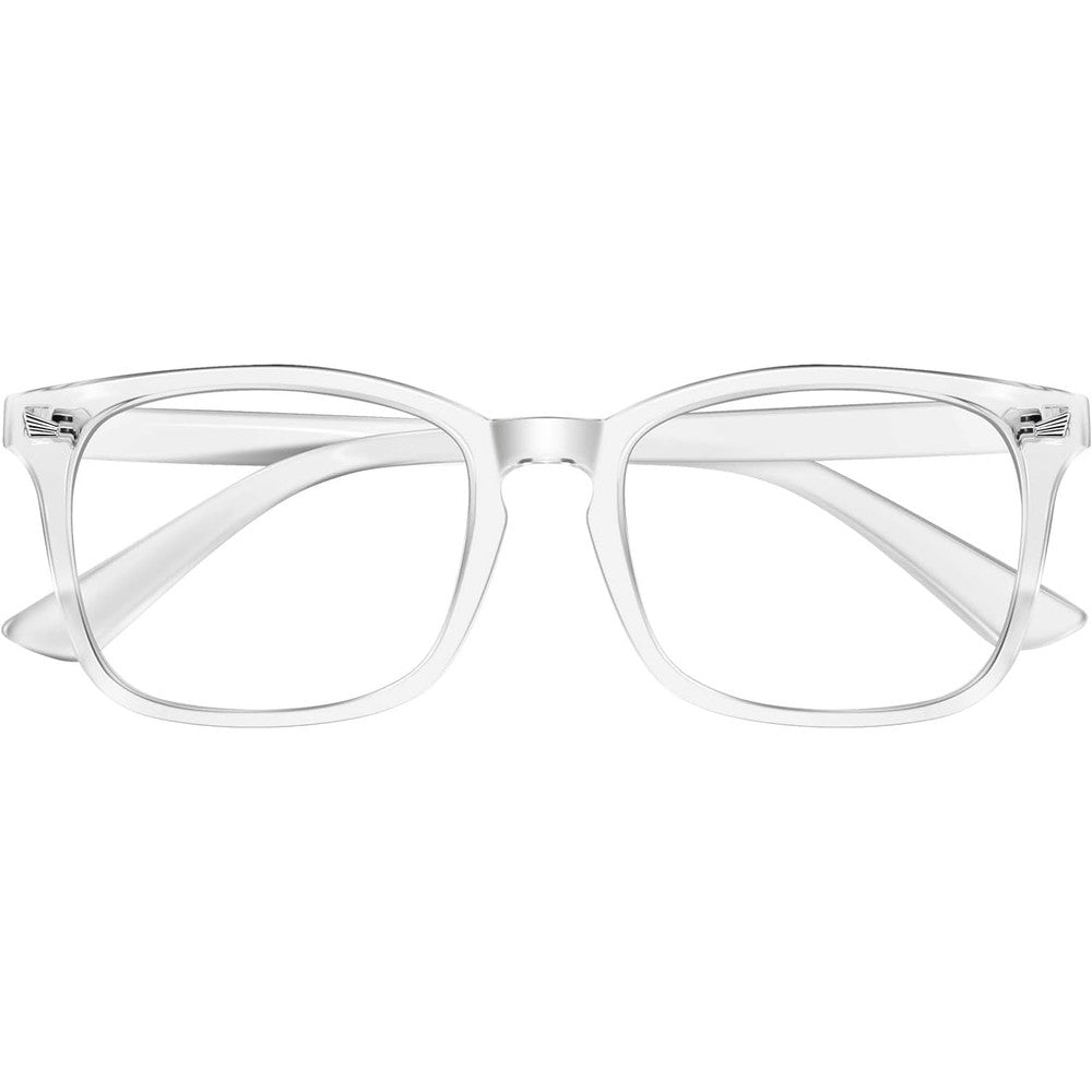 Zehexa square blue light blocking reading glasses front view