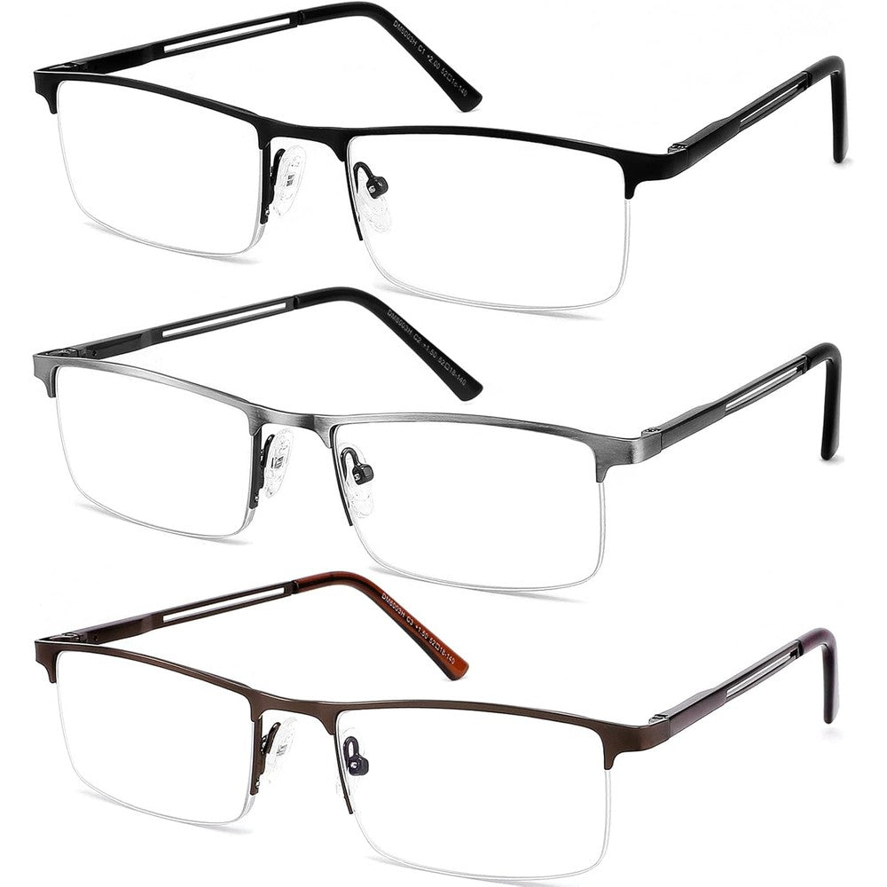 JJWELL 3 pack blue light reading glasses front view