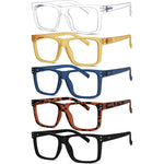 Eyekepper oversized square reading glasses 5-pack front view