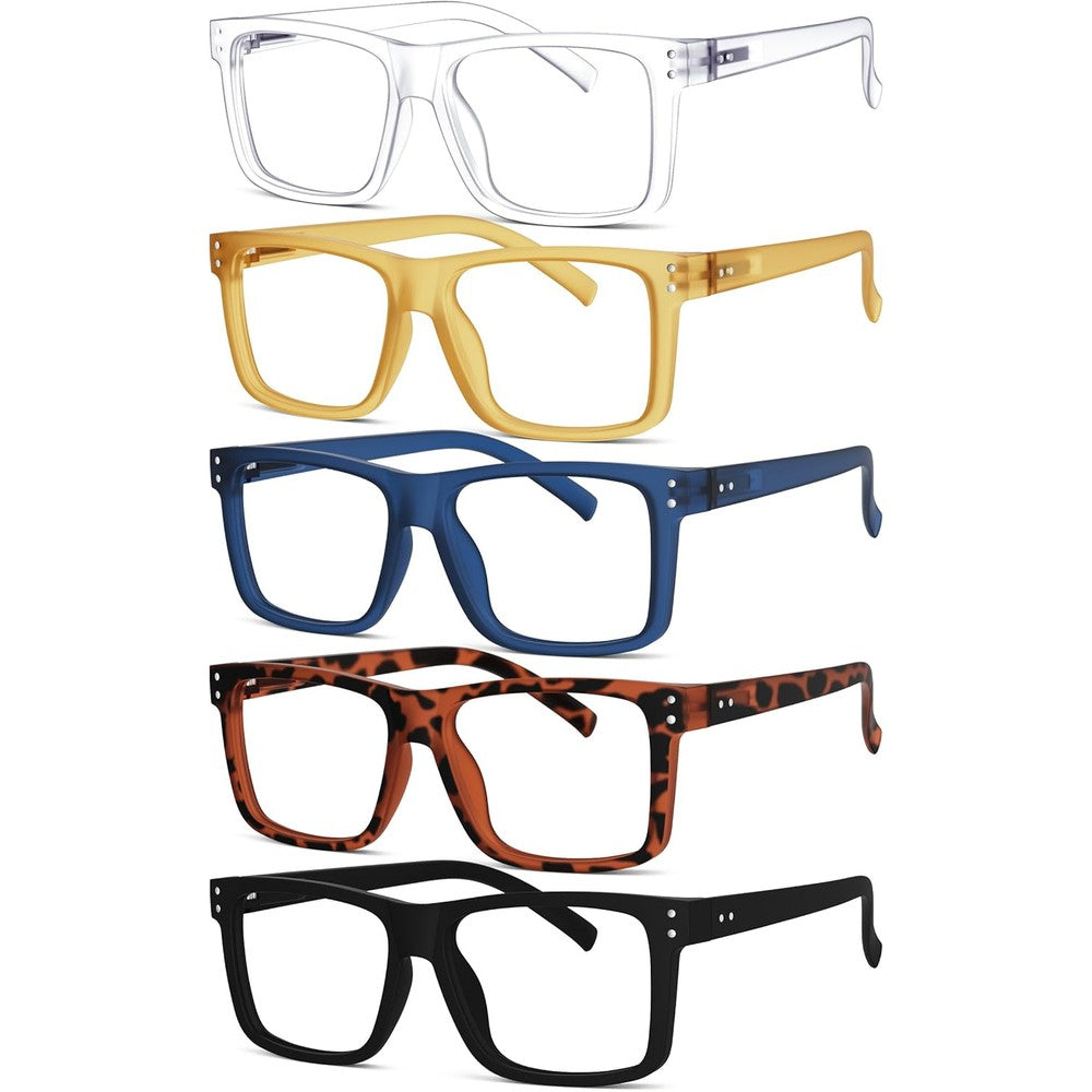 Eyekepper oversized square reading glasses 5-pack front view