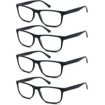 Olomee oversized square reading glasses front view black frame