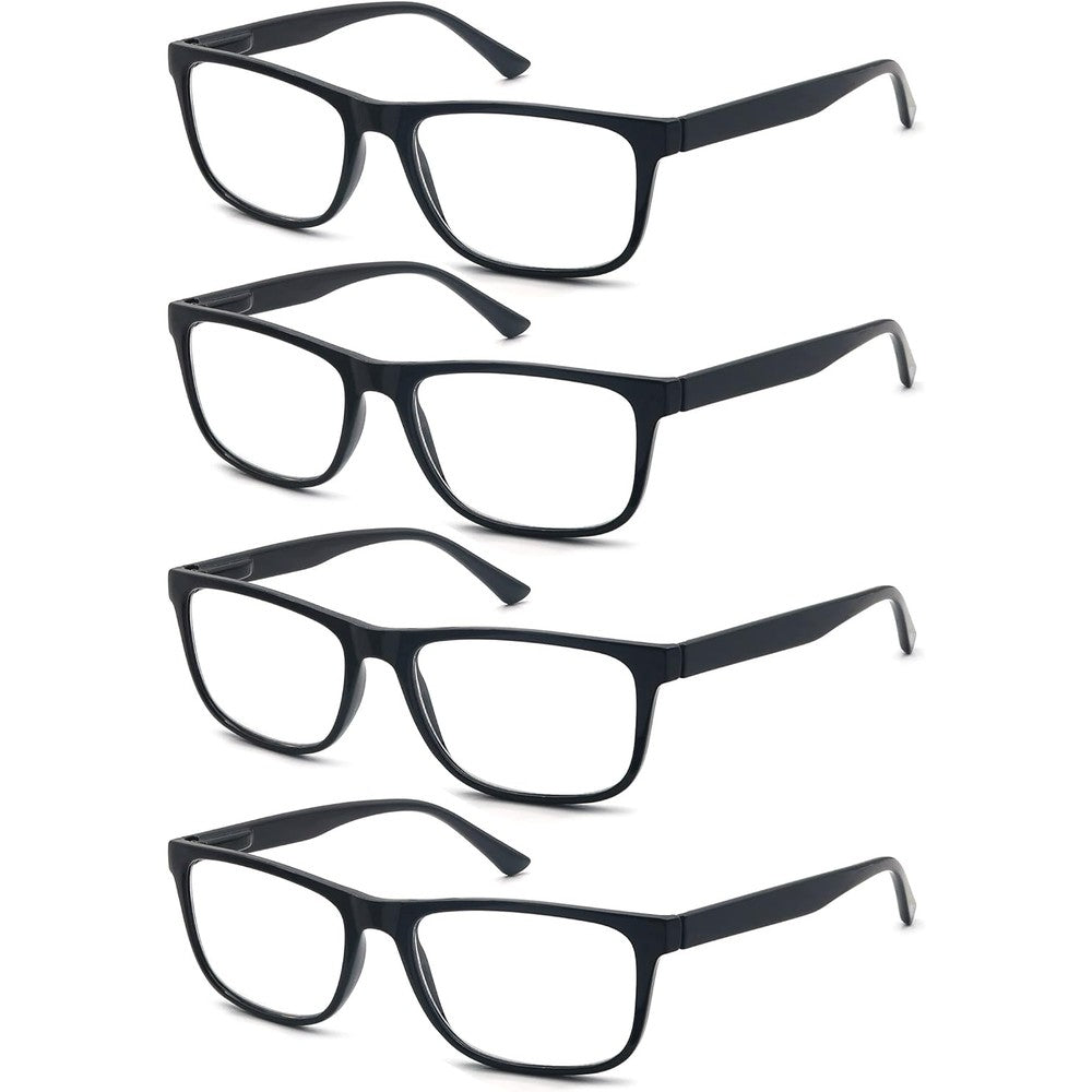 Olomee oversized square reading glasses front view black frame