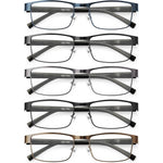 Jolisu 5 piece set of blue light blocking reading glasses front view
