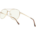 RB.Pilot aviator reading glasses front view with blue light lenses