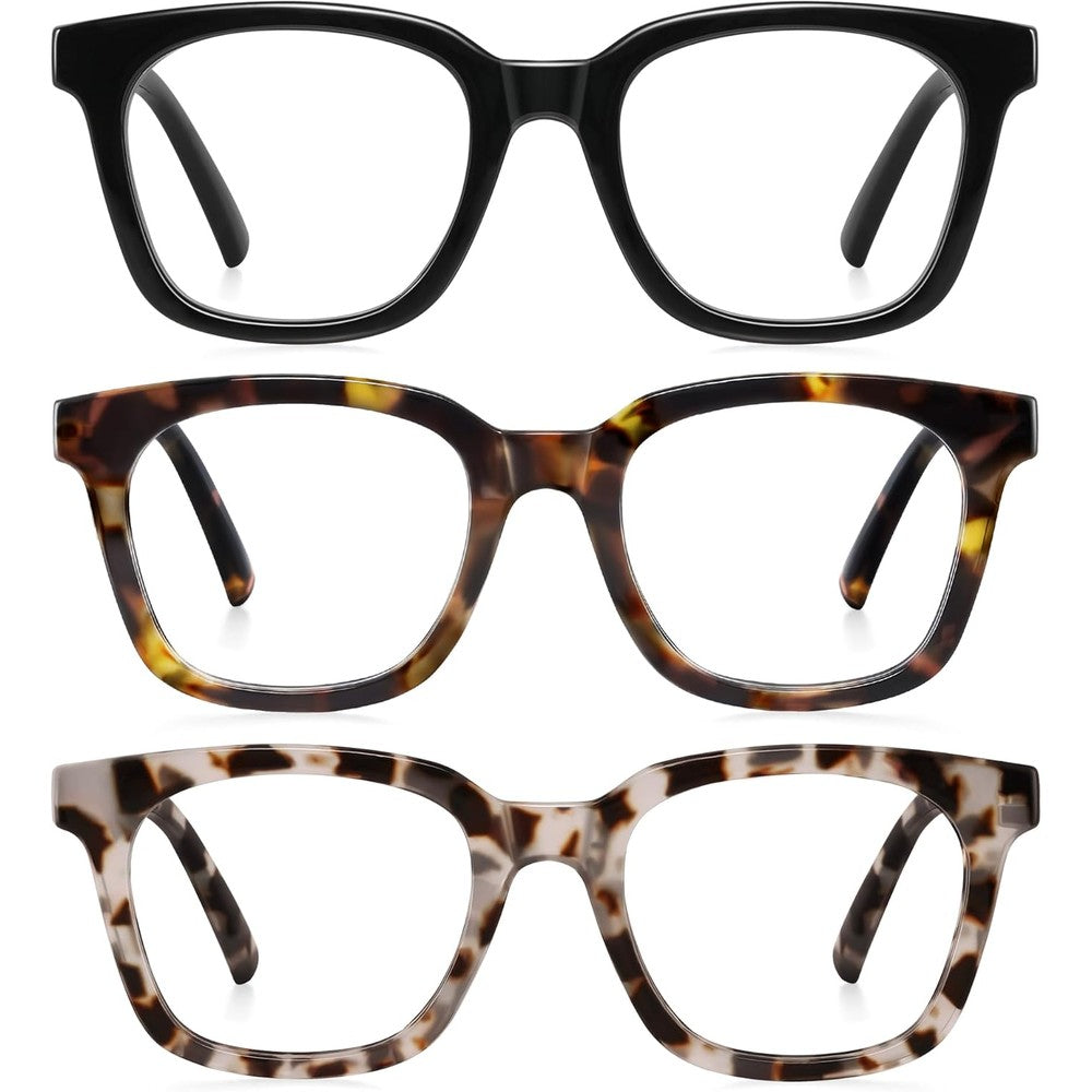 Aimisuv Oprah Square blue light blocking reading glasses front view