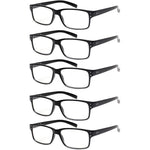 Norperwis reading glasses 5 pack black front view