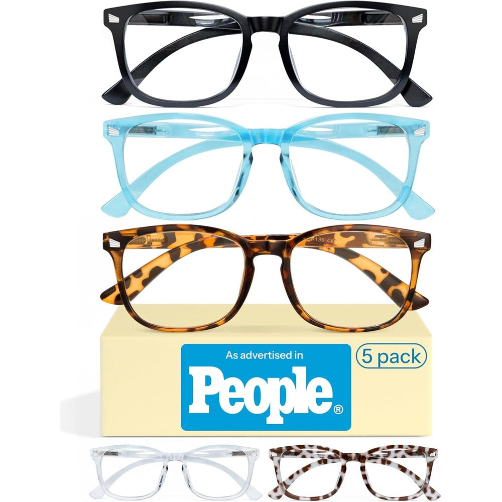 Ccvoo 1.5 Reading Glasses 5-Pack Front View