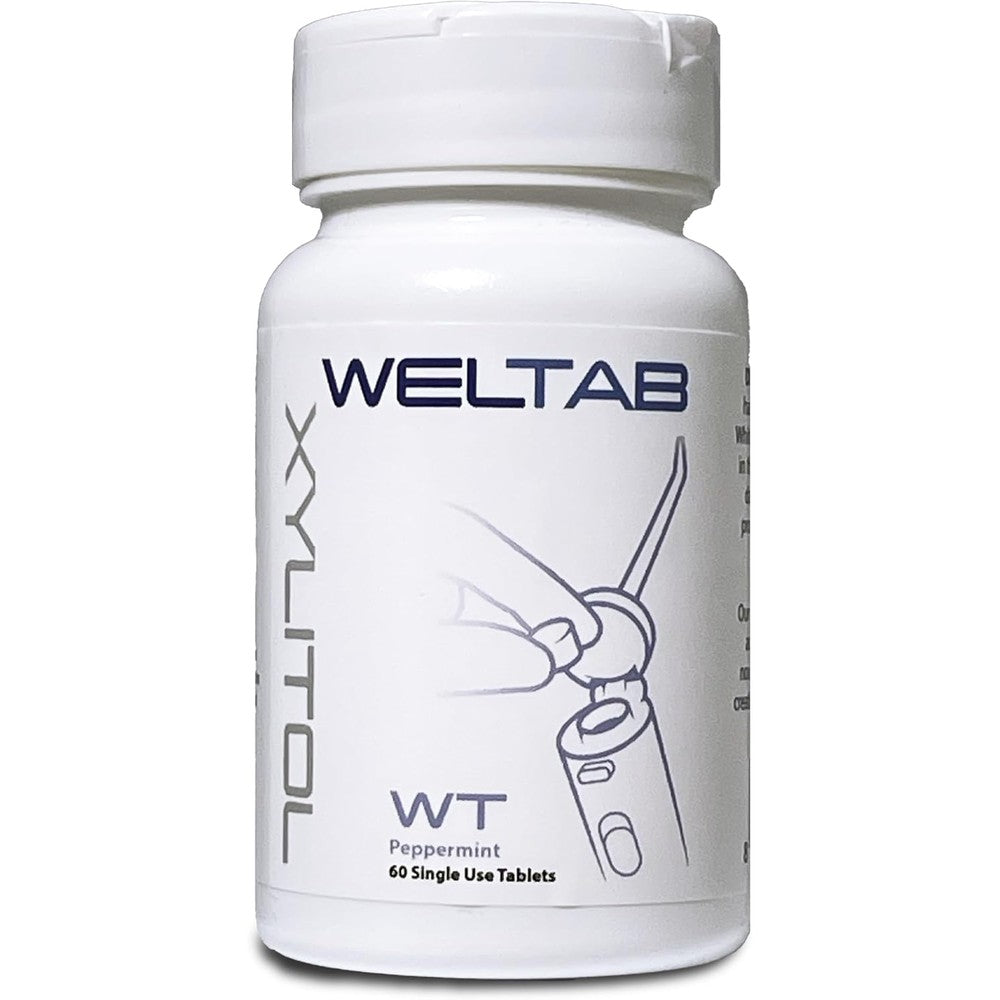 Weldental Weltab WT Water Flosser Tablets bottle front view