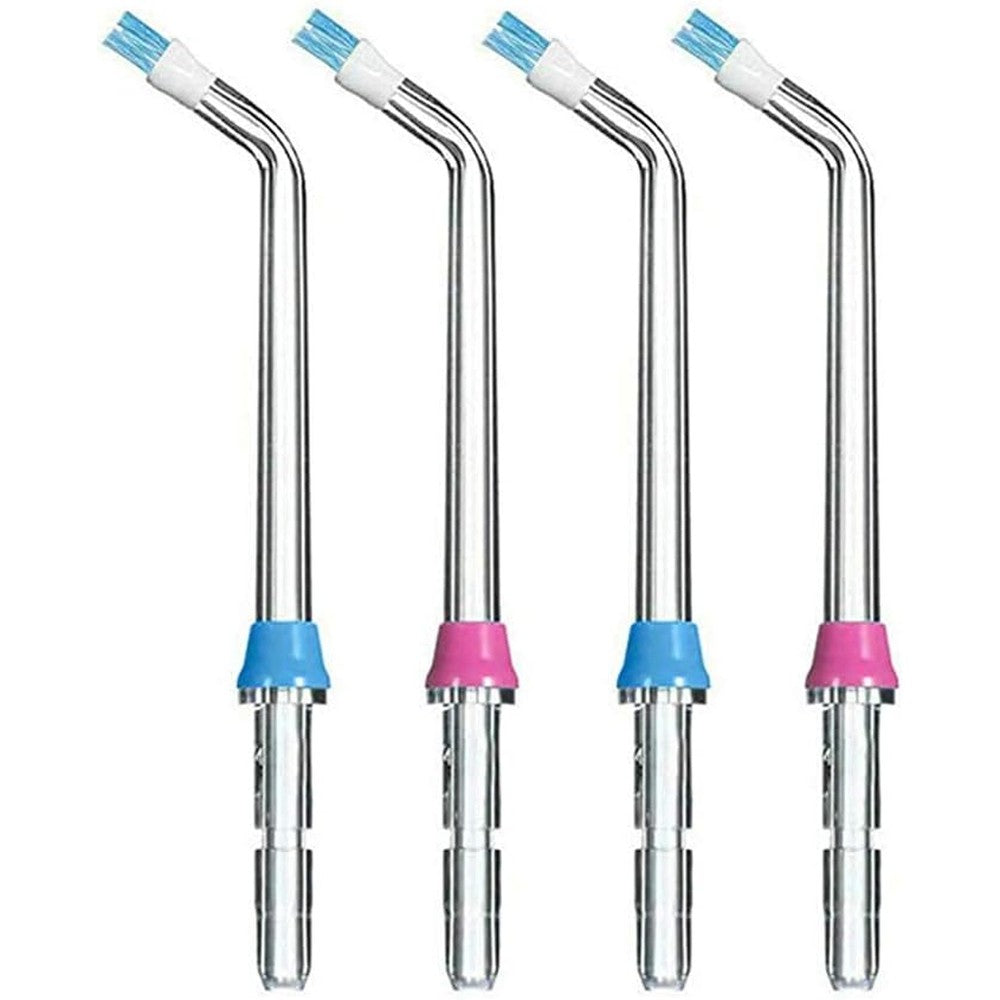 Ronsit plaque seeker replacement tips four pack front view showcasing the transparent design and fine bristle tufts