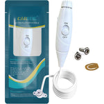 Carepik replacement hose and handle assembly kit front view showing the white handle and coiled water line.