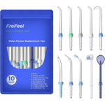 FreFeel replacement heads for Waterpik 10 piece set front view