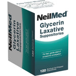 NeilMed Glycerin Laxative Suppositories front box view for fast constipation relief.