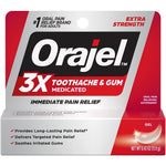Orajel Severe Instant Pain Relief Gel 6 pack front view for toothache relief.