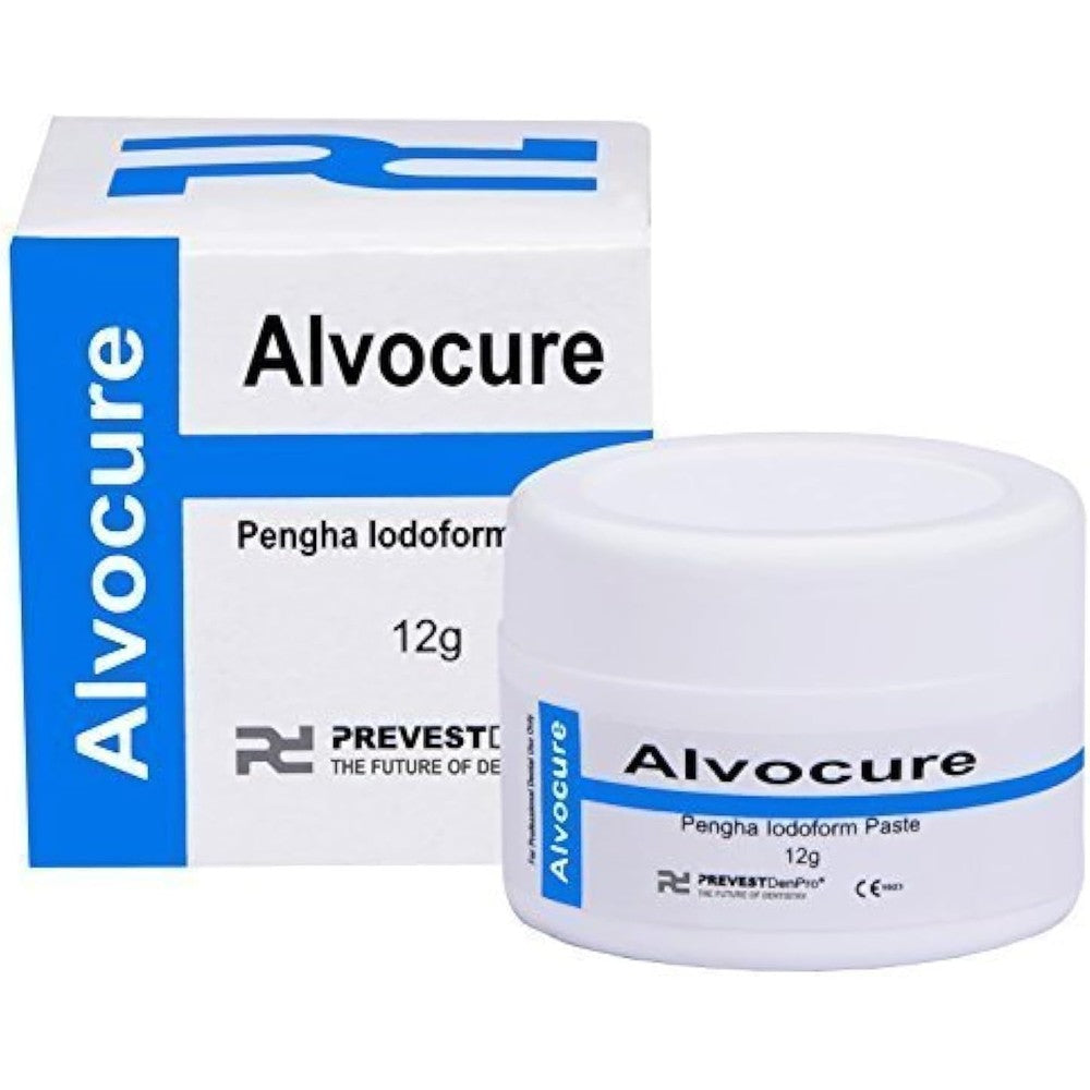 Prevest DenPro Alvocure 12 gram jar front view professional dry socket paste
