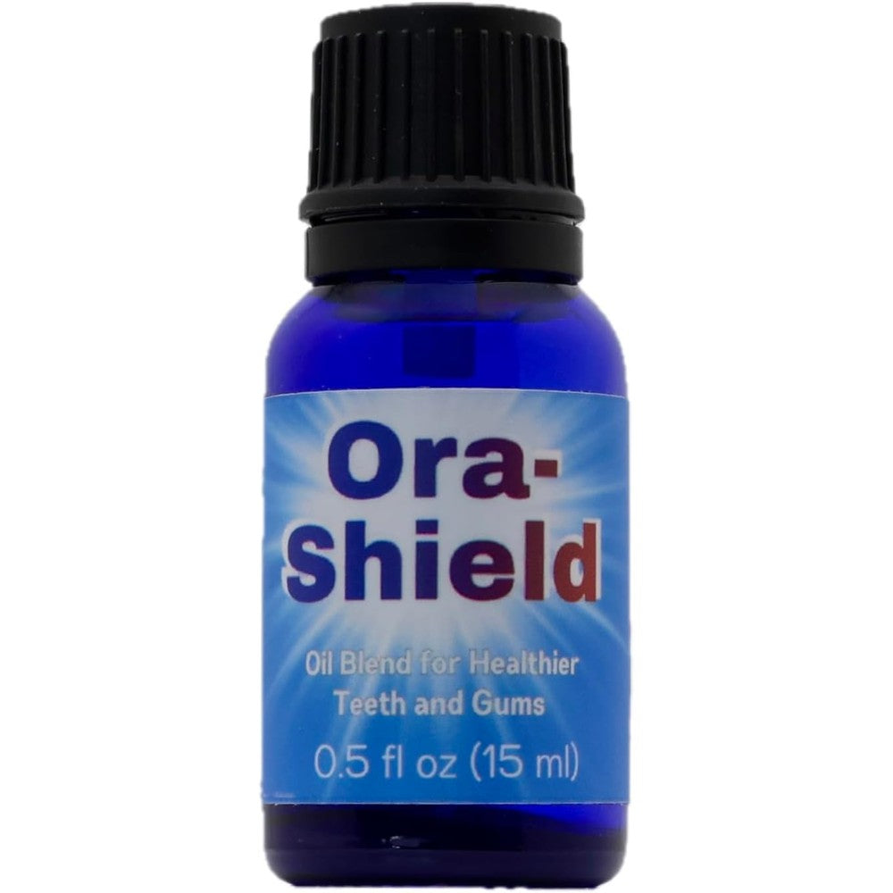 Ora Shield Organic Tooth Oil front view bottle for gum disease relief