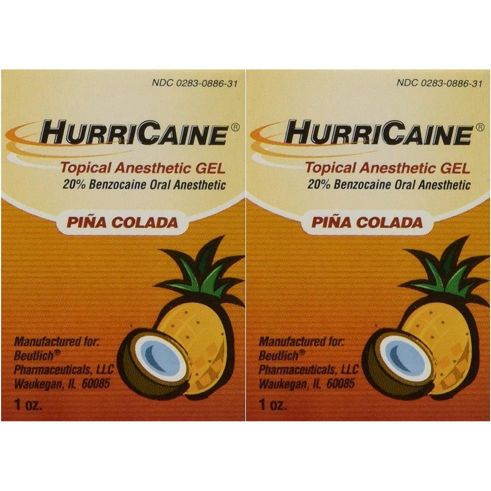 Beutlich Hurricaine topical anesthetic gel front view for fast oral pain relief.