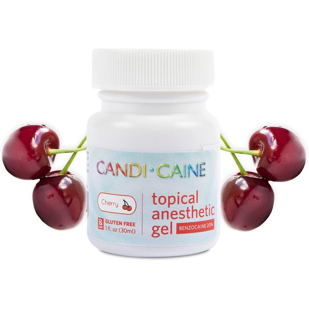 The Essentials Dynamic Dental Candi Caine topical anesthetic gel front view for oral pain relief