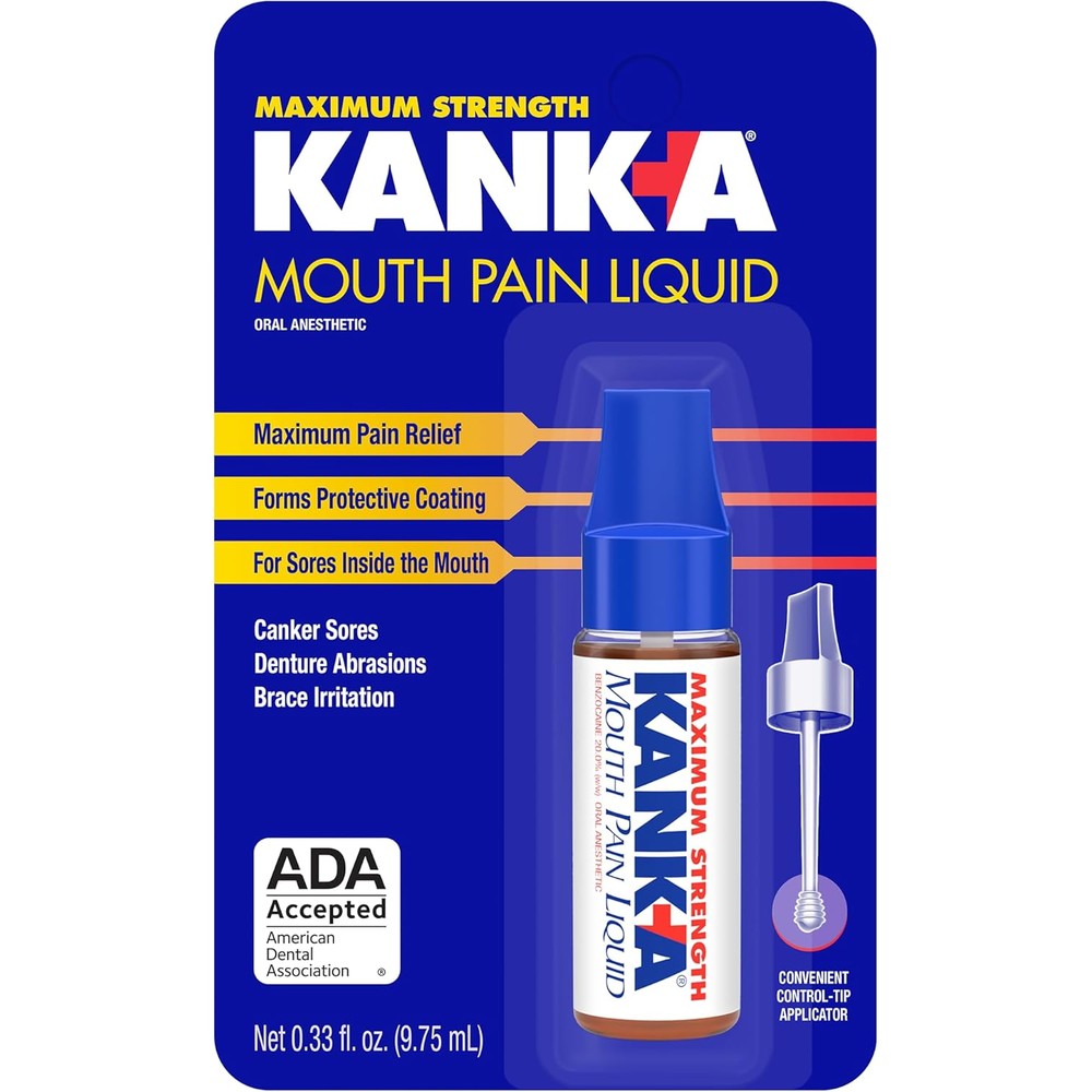 Blistex Kank-A Mouth Pain Liquid front view for canker sore relief.