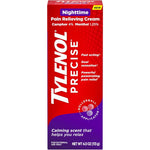 Tylenol Precise Nighttime Pain Relieving Cream front view packaging showcasing 4 ounce tube