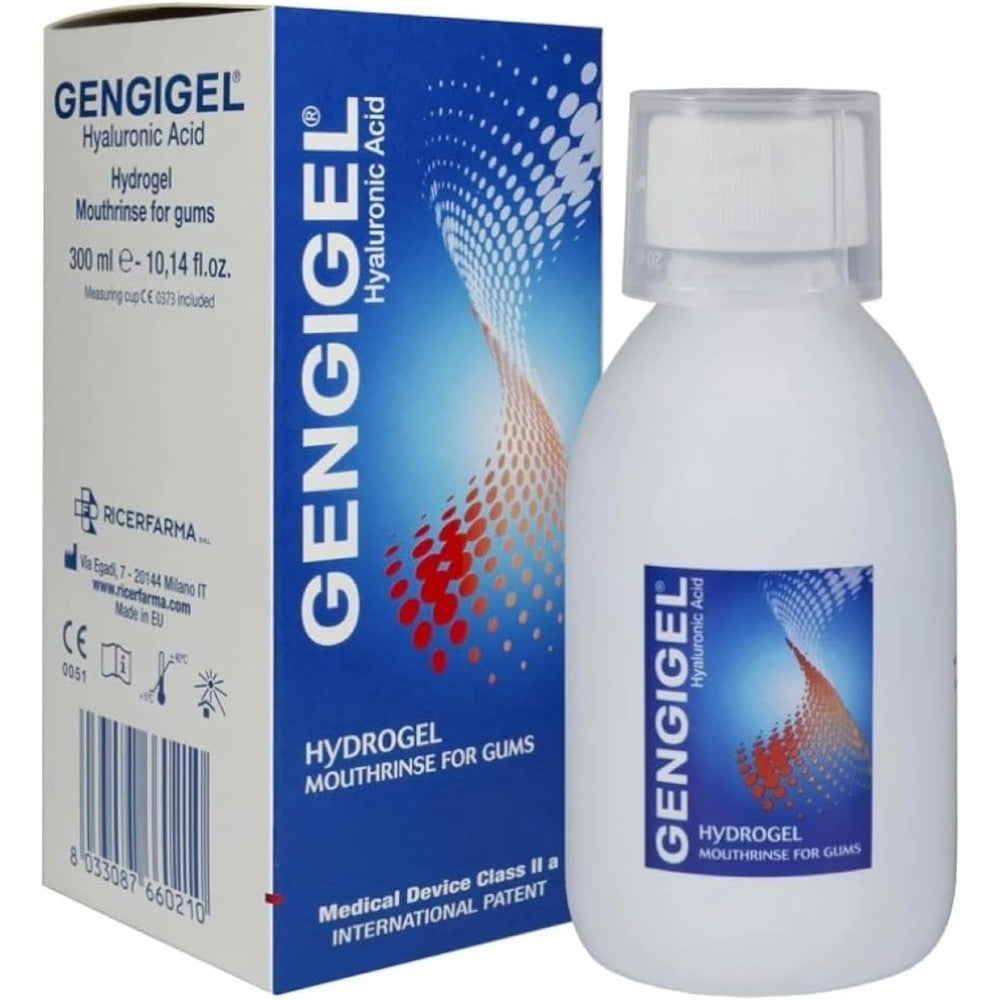 Gengigel Hyaluronic Acid Mouthrinse front view for premium gum health care