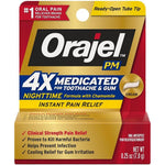 Orajel Maximum Strength Nighttime Toothache Pain Relief Cream front packaging showing 4X medicated action.