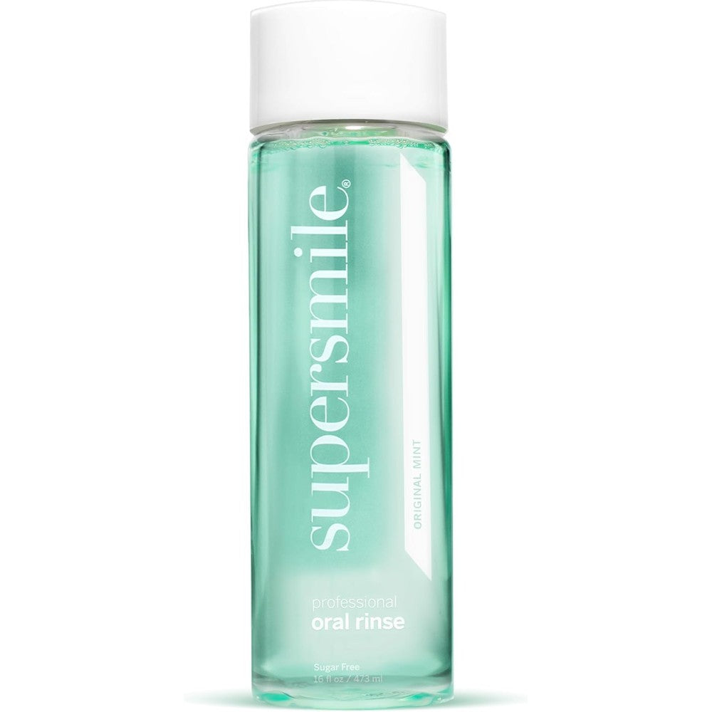 Supersmile Oral Rinse Mouthwash 16 Fluid Ounce front view for professional dental care.