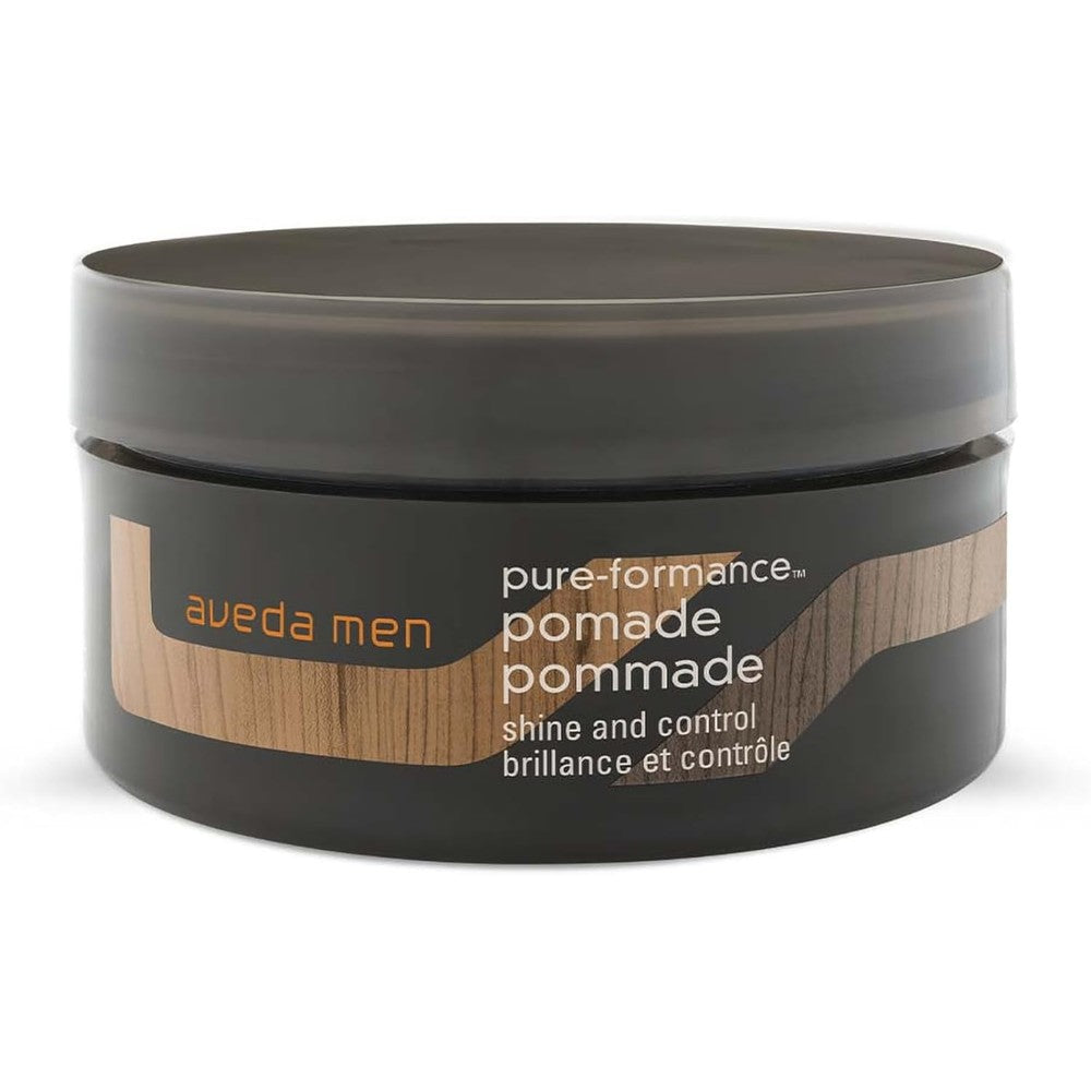 Aveda Men Pure-Formance Pomade front view premium strong hold hair gel alternative
