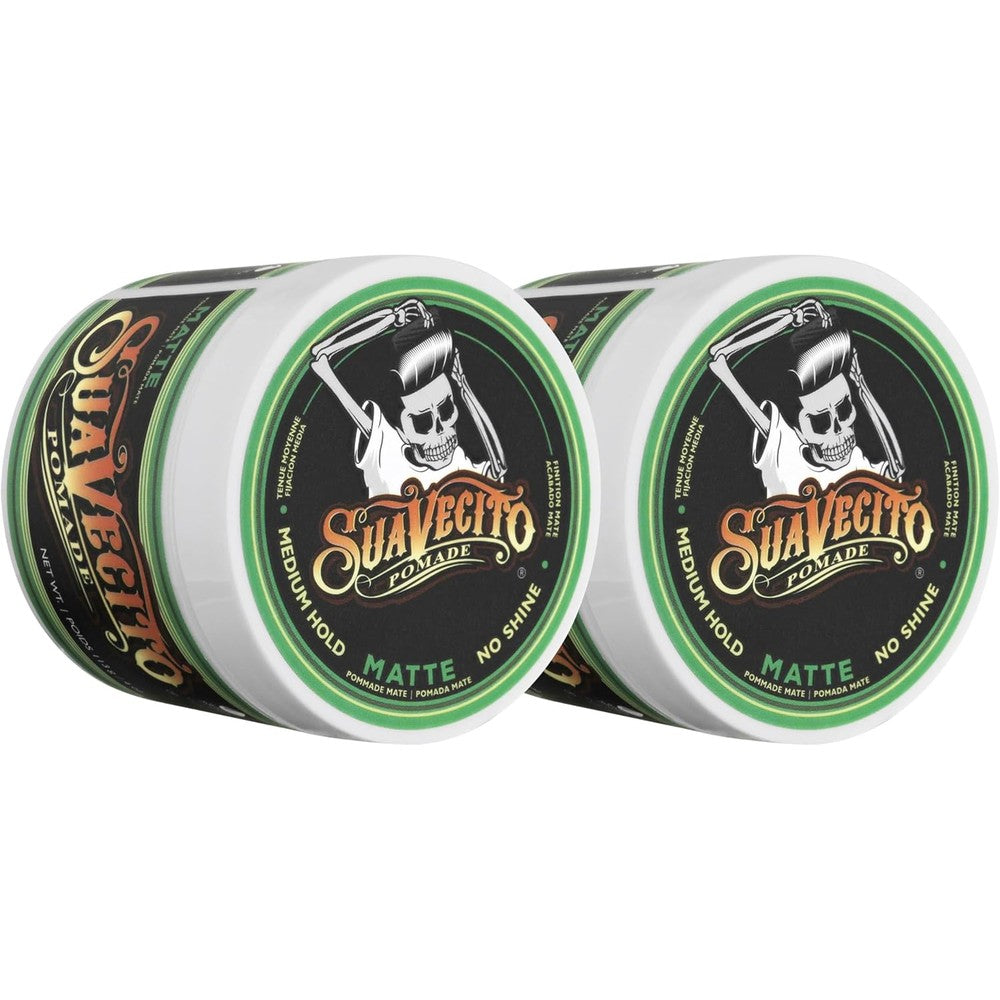 Suavecito Matte Pomade two pack front view matte hair paste