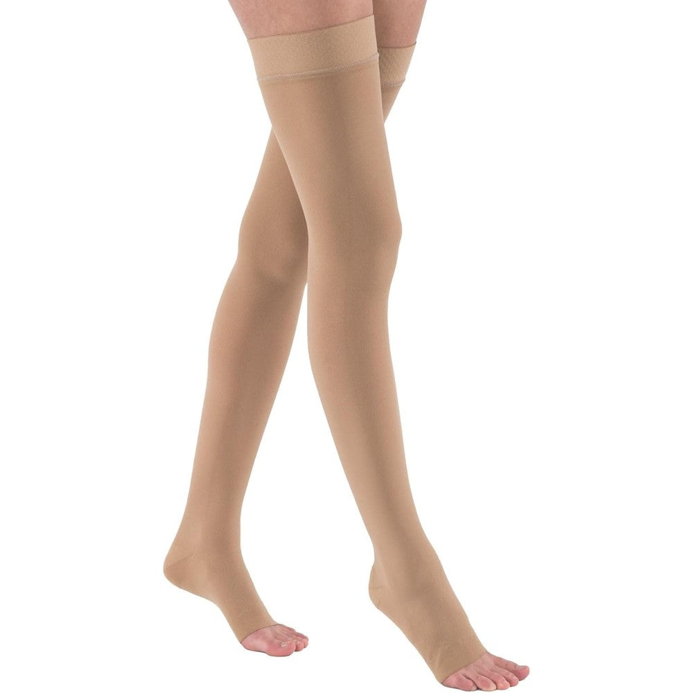 JOBST Relief 20-30 mmHg Compression Stockings, Thigh High Silicone Band, Open Toe | Compression Socks for Women/ Men for Tired, Aching or Swollen Legs