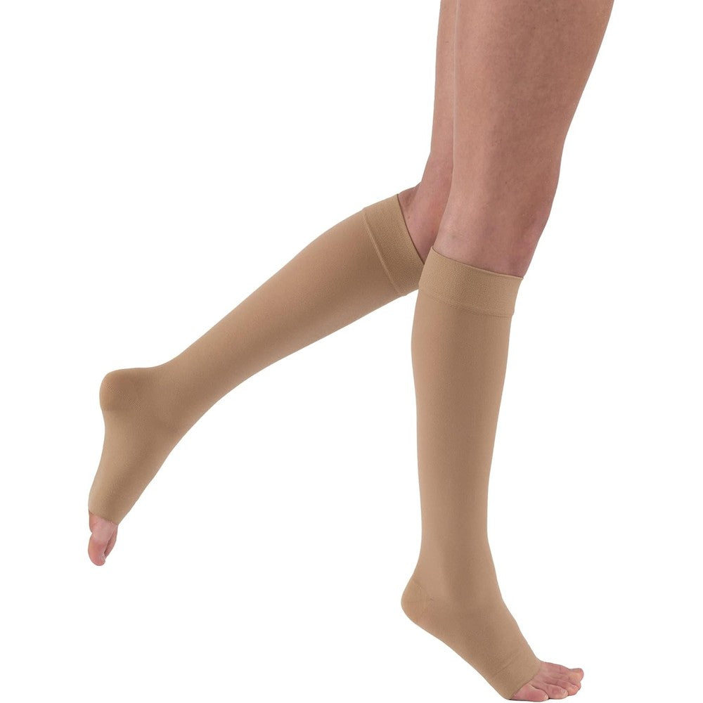 Jobst Relief 15-20 Knee High Open Toe Beige Compression Stockings, Medium